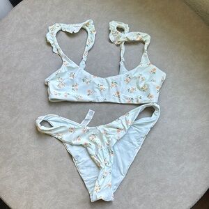 Aerie Floral Bikini Set - White and Yellow